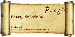 Petry Ádám névjegykártya